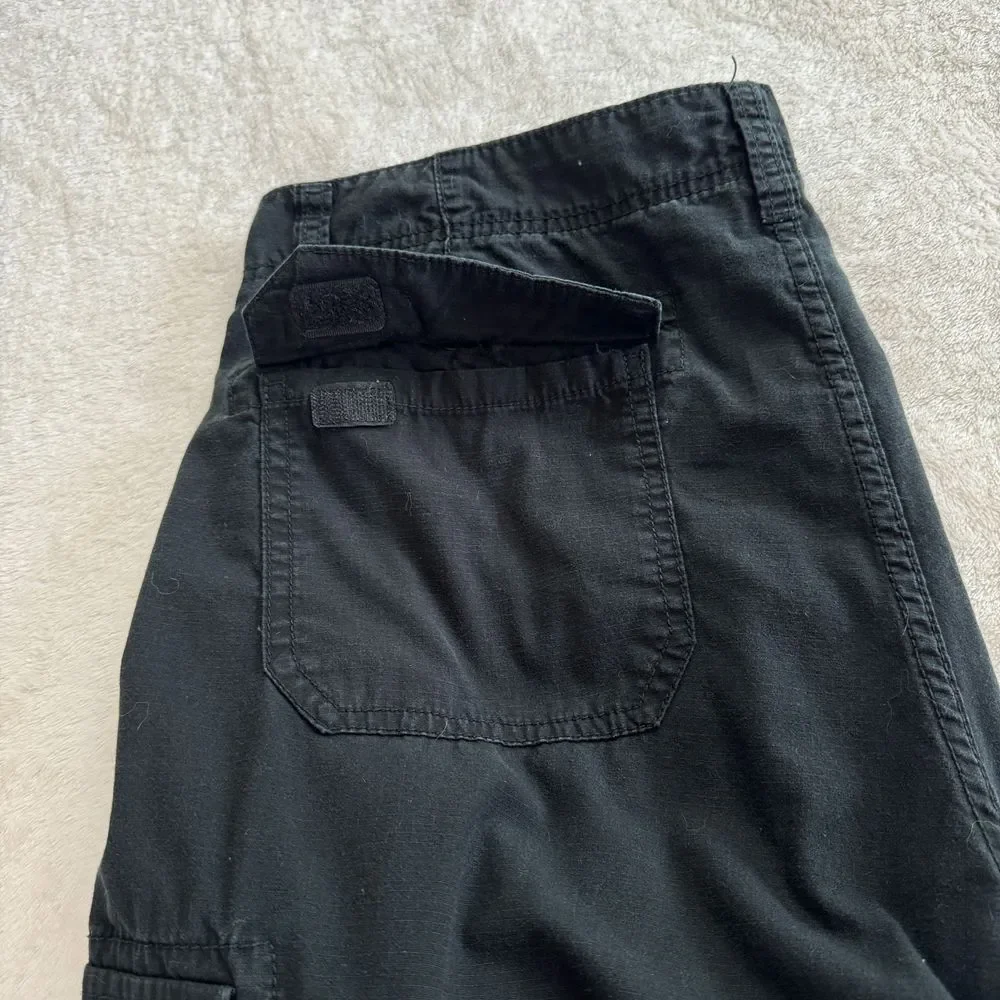 Iron Co Shorts Mens 38 Black Ripstop Cargo Flat Front‎ Pockets Outdoor Utility